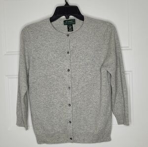 Lauren Ralph Lauren cashmere pearl button cardigan Size S